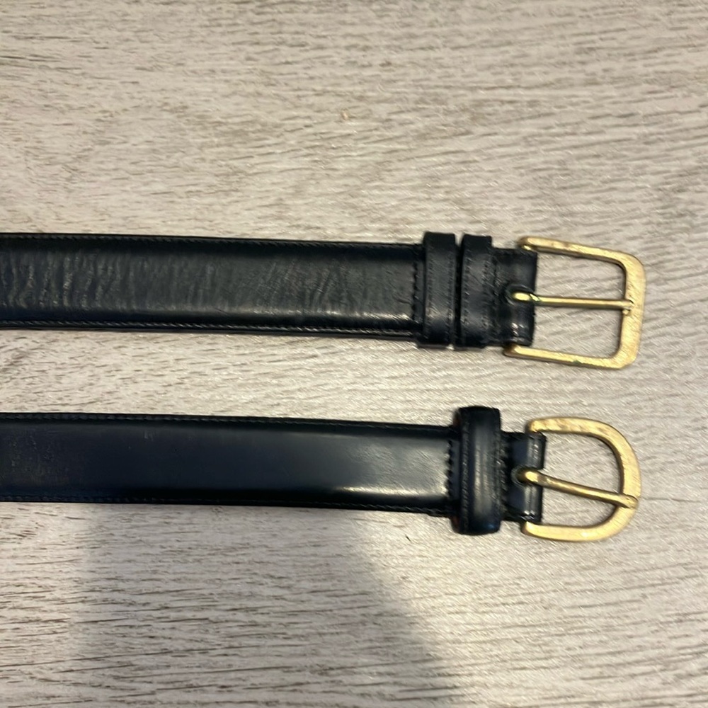 Coach Vintage Lot of Two Black and Gold Leather Belts
